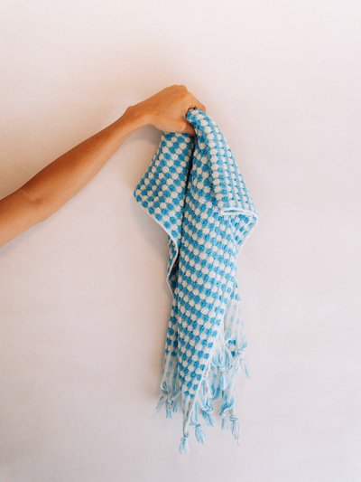 BEACH HAUS Pom Pom Turkish Hand Towel - Turquoise product