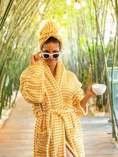 BEACH HAUS Pom Pom Turkish Robe - Gold product