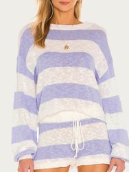 Ava Sweater In Lavender Stripe - Lavender Stripe