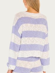 Ava Sweater In Lavender Stripe