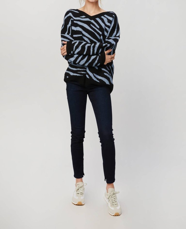 Joey Sweater In Slate Zebra - Slate Zebra