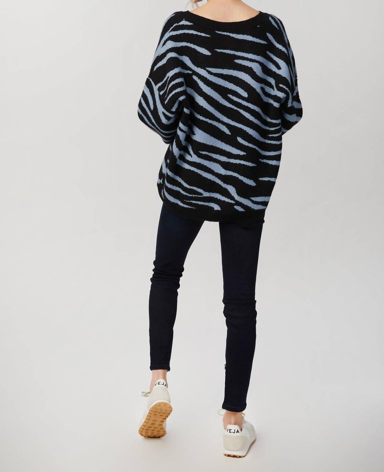 Joey Sweater In Slate Zebra