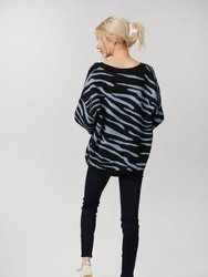 Joey Sweater In Slate Zebra