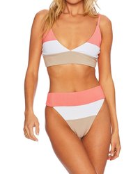 Riza Bikini Top - Coral Colorblock
