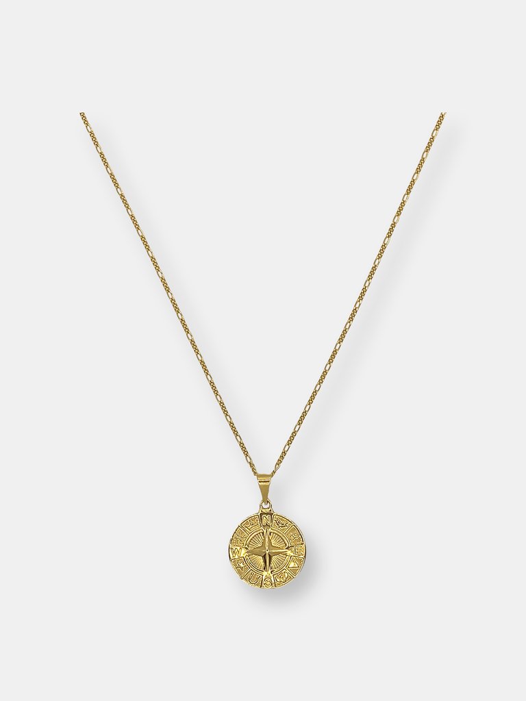 Compass Necklace - 18K Gold