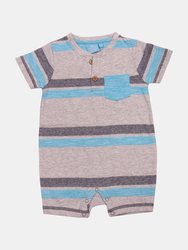 Leonard Yarn Dye Pocket Romper Baby - Capri