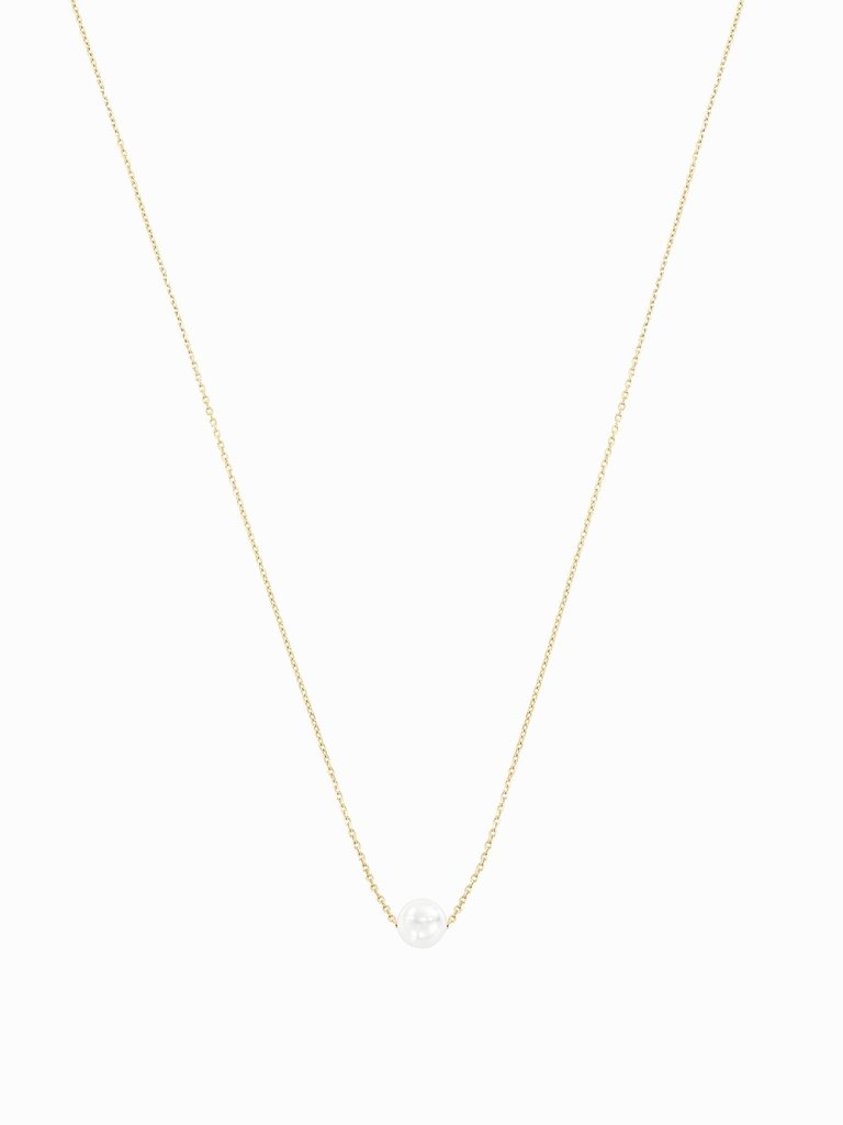 Abby Single Pearl Necklace - Yellow Gold