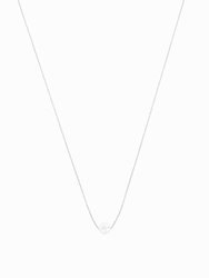 Abby Single Pearl Necklace - Silver