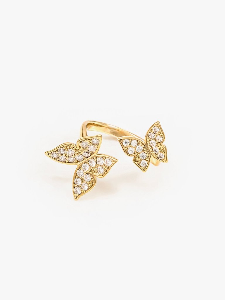 Butterfly Statement Ring - White Gold