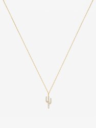 Crystal Cactus Necklace - Gold