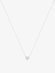 Crystal Heart Necklace - Silver