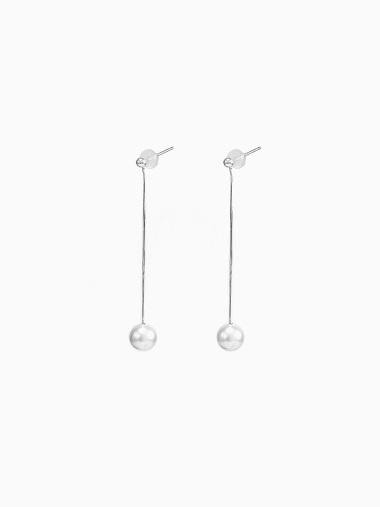 Dangled Pearl Earrings - Silver