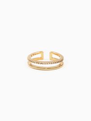 Grace Double Band Ring - White Gold