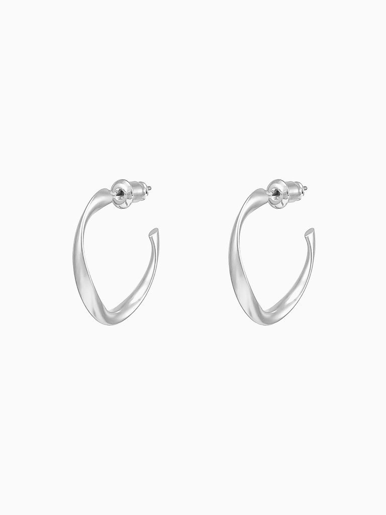 Leslie Hoop Earrings - Silver