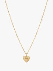 Puffed Heart Necklace - Gold