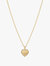 Textured Heart Pendant Necklace - Gold