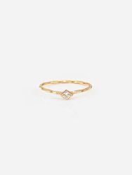 Thin Crystal Solitaire Ring - Mix 1 - Gold
