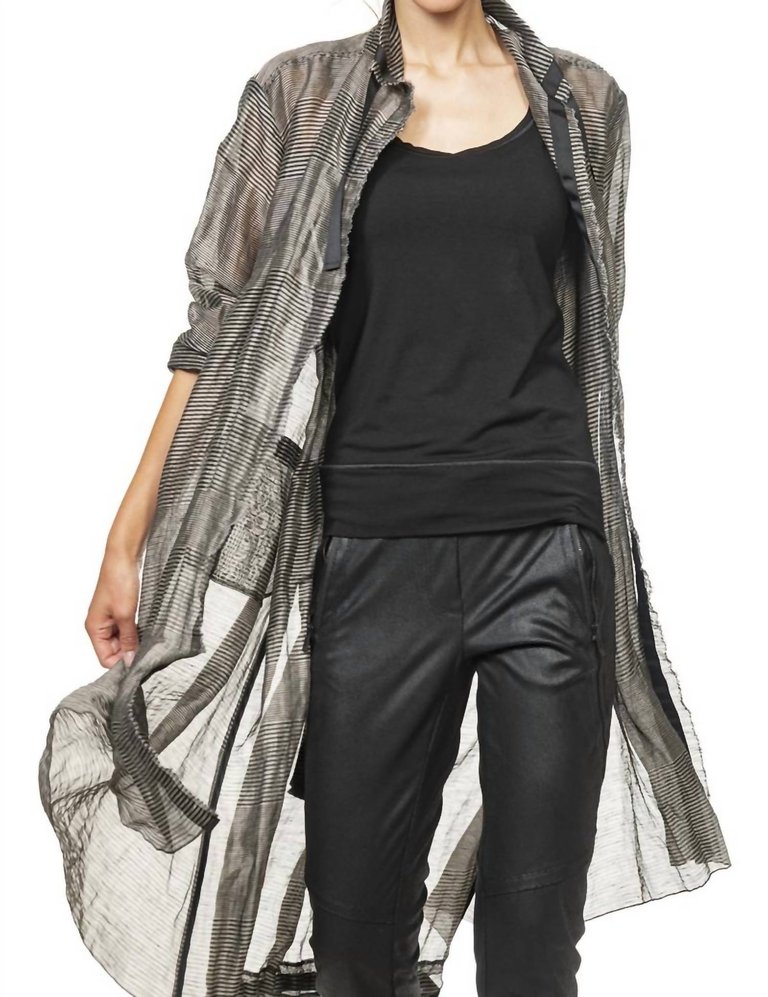 Chasuble Organza Duster In Black/grey - Black/grey