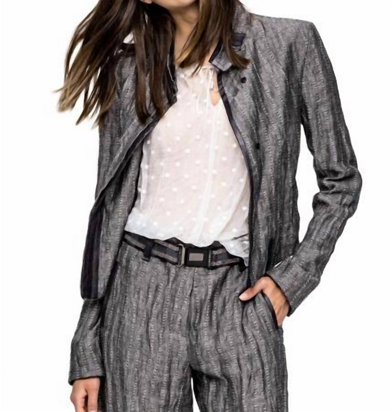 Linen Jacket In Grey - Grey