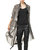 Organza Stripes Cardigan In Black/grey - Black/grey