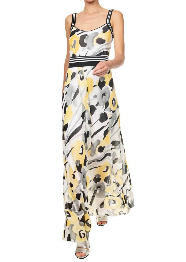 Print Midi Dress In Yellow Floral - Yellow Floral