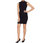 Knee Length Asymmetrical Hem Ruched Dress - Black