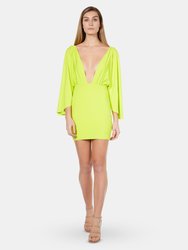 Plunge Wing Jersey Dress