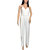 Women Back Lace Belted V-Neck Jumpsuit - White