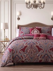 Bebejan Rossana 5-Piece Reversible Comforter Set - Red