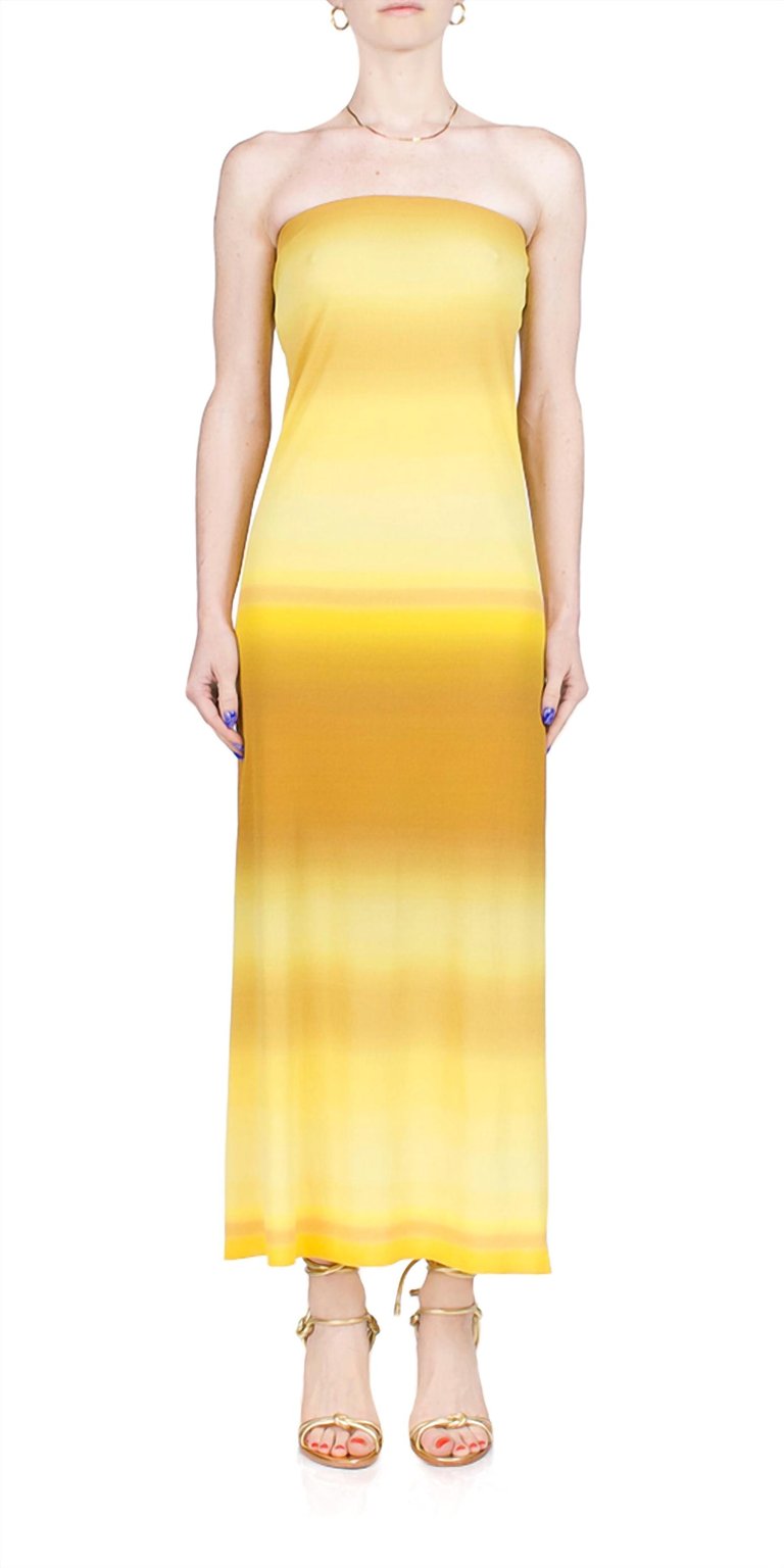 Amara Strapless Maxi Dress In Golder Ombre - Golder Ombre