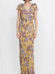 Bernadette Wrap Maxi Dress - Golden Violet
