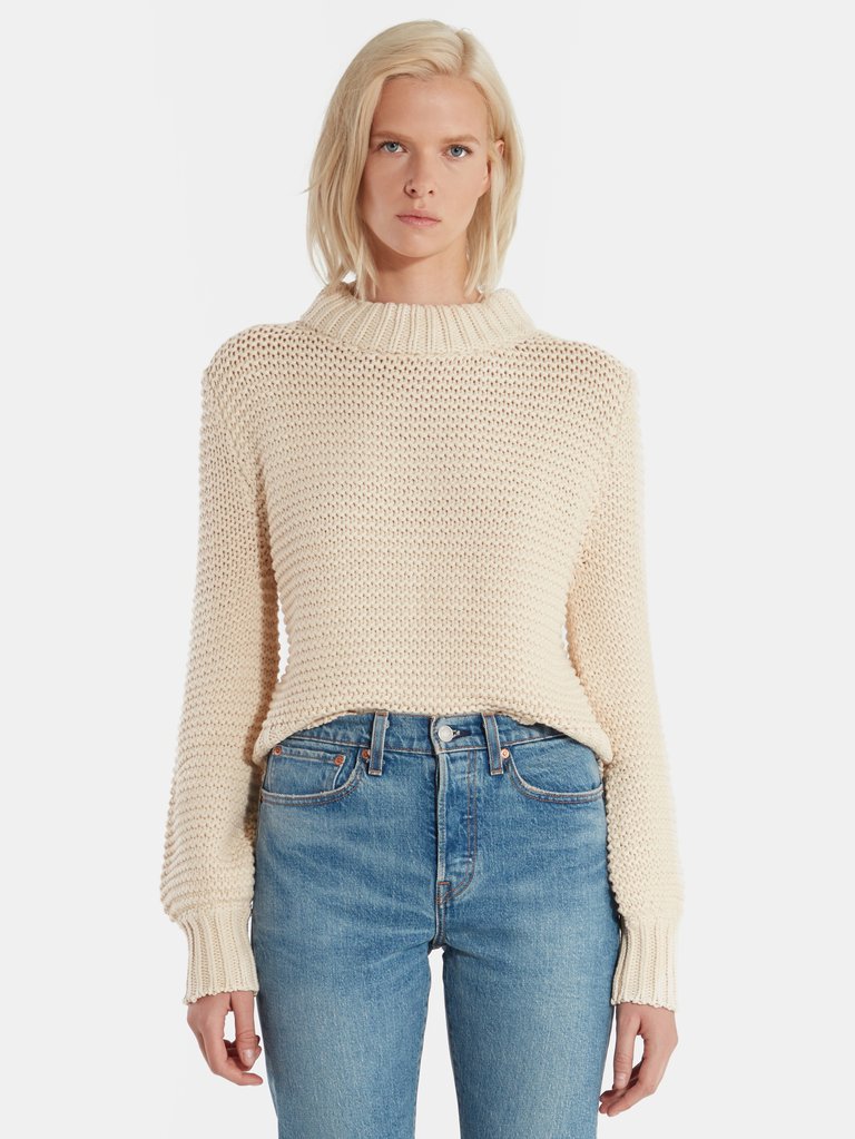 Elsa Balloon Sleeve Knit Sweater - Oatmeal