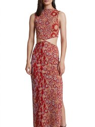 Phoenix Dress - Beige/Red