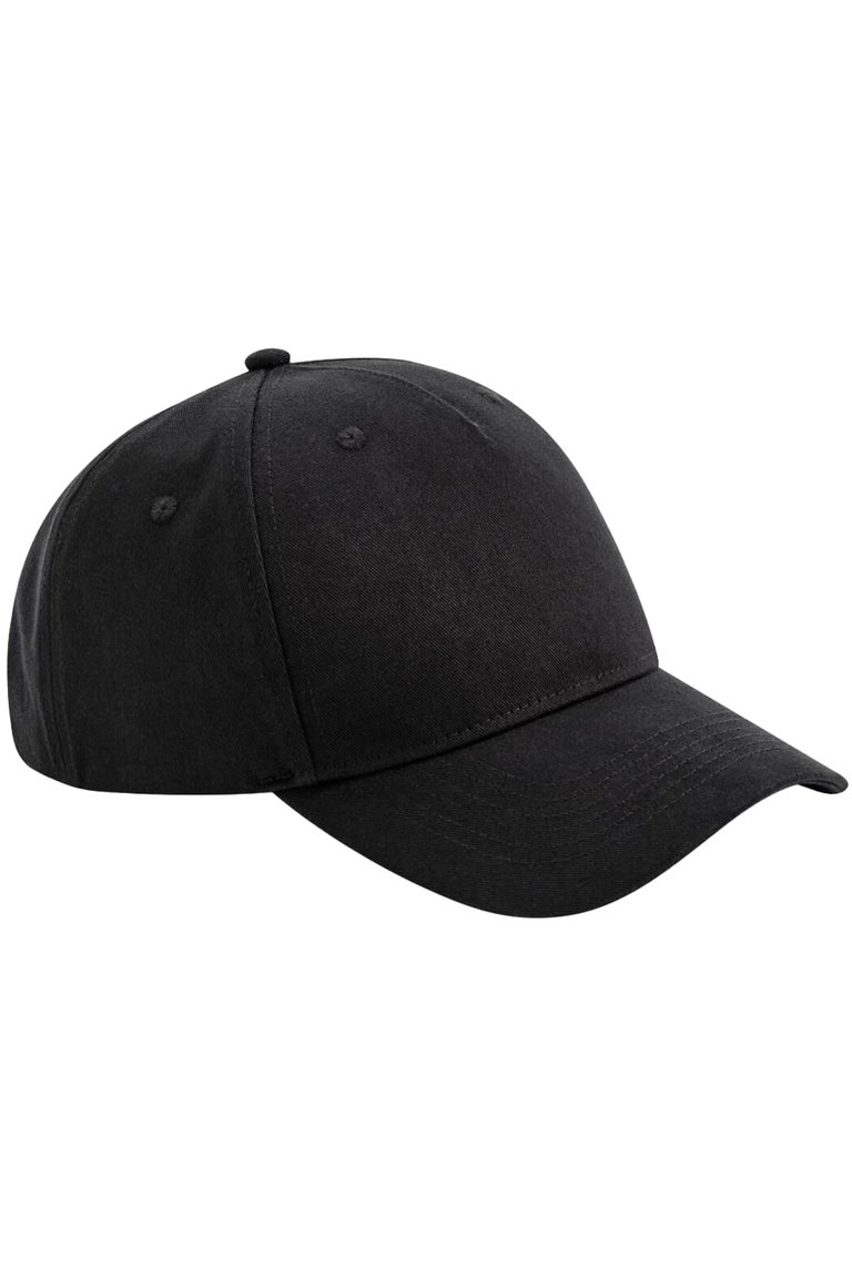 Adult Organic Cotton 5 Panel Baseball Cap - Black