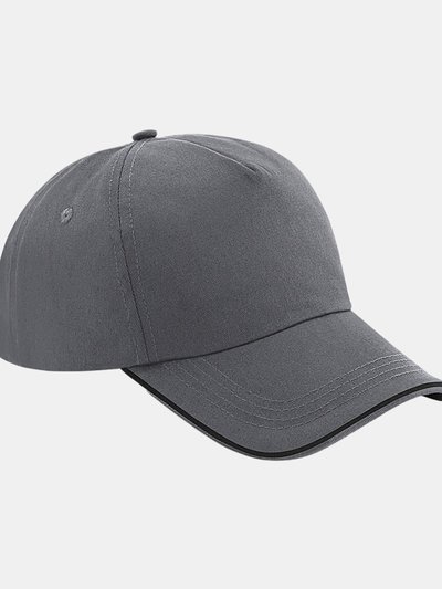 Beechfield Authentic Piped 5 Panel Cap - Graphite Gray/Black product