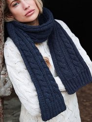 Beechfield Cable Knit Melange Scarf (Navy)