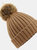 Beechfield Pom Pom Faux Fur Chunky Knit Beanie - Biscuit