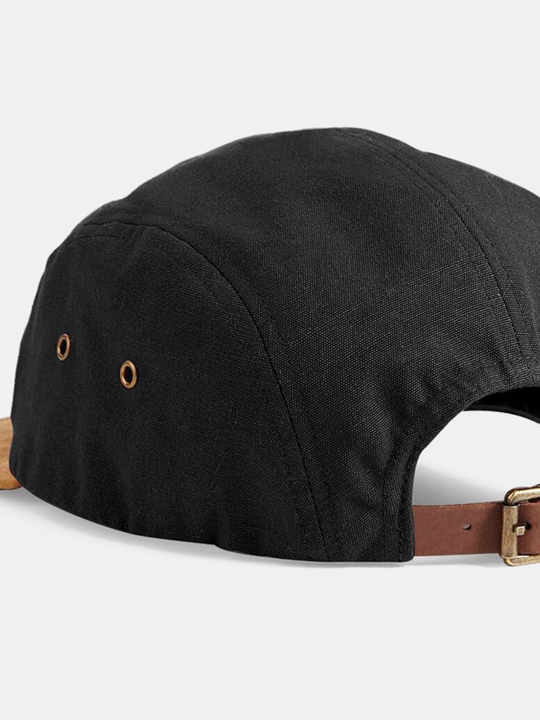 Beechfield Suede Peak 5 Panel Baseball Cap (Black)