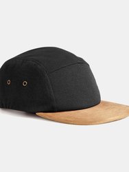 Beechfield Suede Peak 5 Panel Baseball Cap (Black) - Black