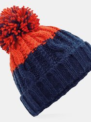 Beechfield Unisex Adults Apres Cuffed Beanie (Oxford Navy/Fire Red) - Oxford Navy/Fire Red