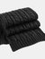 Beechfield Unisex Cable Knit Melange Scarf (Black) - Black