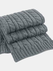 Beechfield Unisex Cable Knit Melange Scarf (Light Gray) - Light Gray
