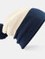 Big Boys Snowstar Duo Two-Tone Winter Beanie Hat - Off White/French Navy