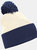 Big Boys Snowstar Duo Two-Tone Winter Beanie Hat - Off White/French Navy - Off White/French Navy