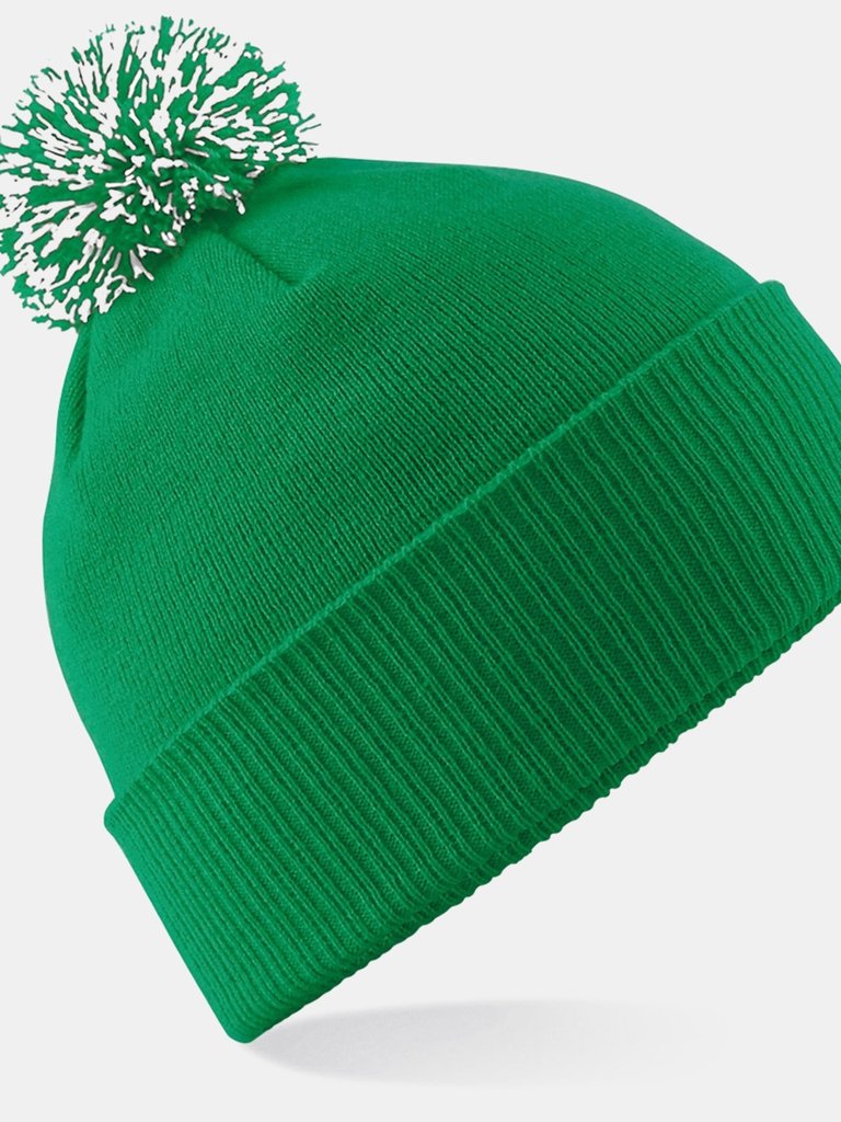 Big Girls Snowstar Duo Extreme Winter Hat - Kelly Green/White - Kelly Green/White