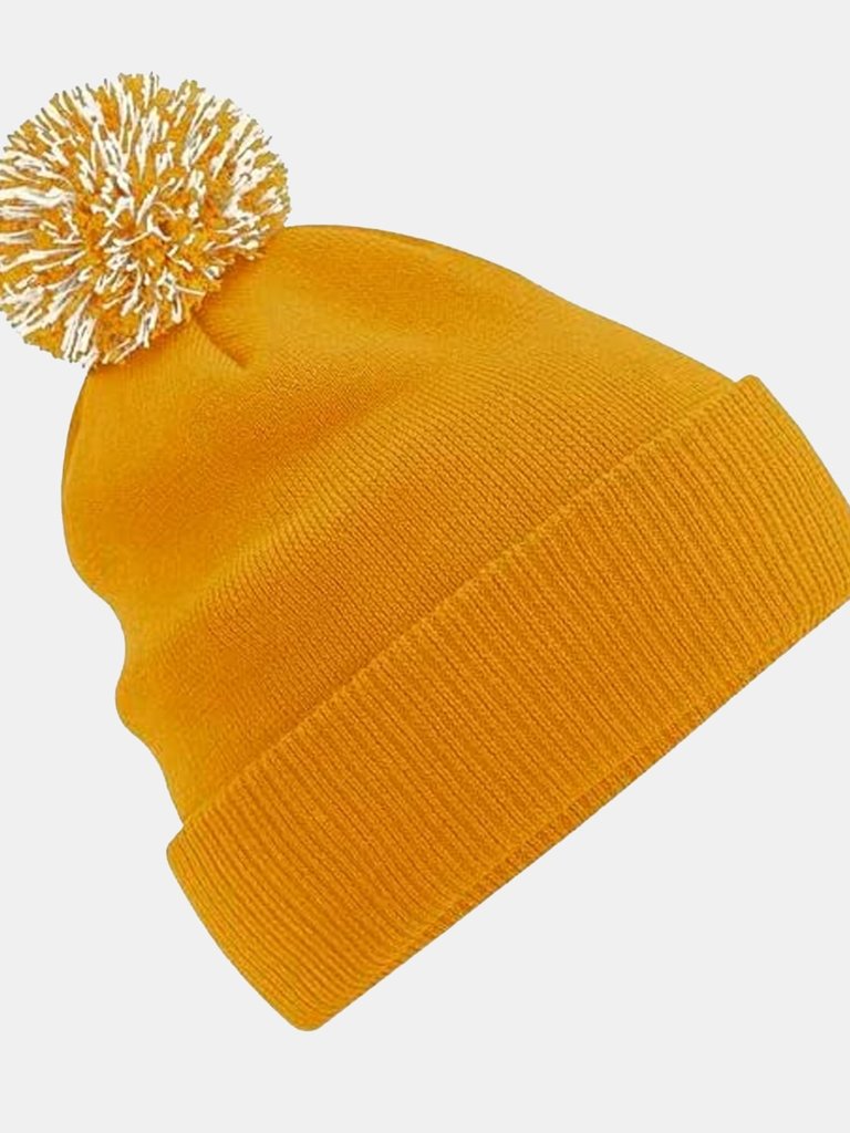 Big Girls Snowstar Duo Extreme Winter Hat - Mustard/Off White - Mustard/Off White