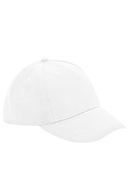 Childrens/Kids Organic Cotton 5 Panel Baseball Cap - White - White