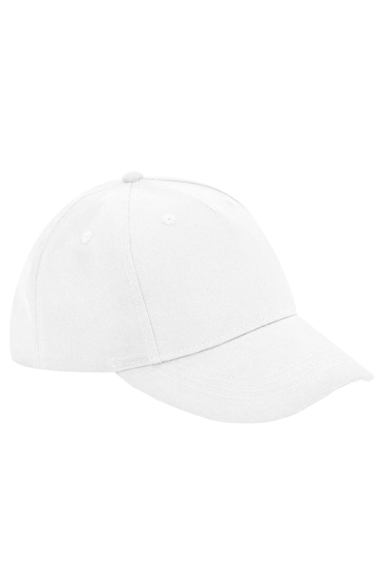 Childrens/Kids Organic Cotton 5 Panel Baseball Cap - White - White