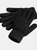 Cosy Cuffed Marl Ribbed Winter Gloves - Black - Black