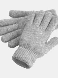 Cosy Cuffed Marl Ribbed Winter Gloves - Gray